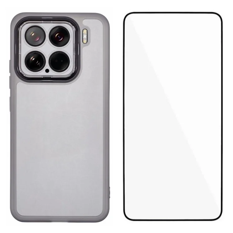 Étui WANLONFENG DKSM Series pour Xiaomi 15 en TPU avec cadre électrolytique et verre trempé - Noir transparent