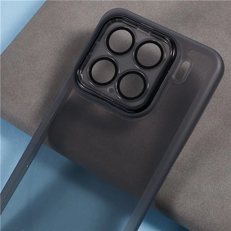 Étui WANLONFENG DKSM Series pour Xiaomi 15 en TPU avec cadre électrolytique et verre trempé - Noir transparent