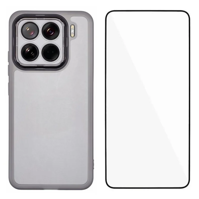 WANLONFENG DKSM Series for Xiaomi 15 Pro TPU Case Electroplated Frame with Tempered Glass - Прозрачный черный