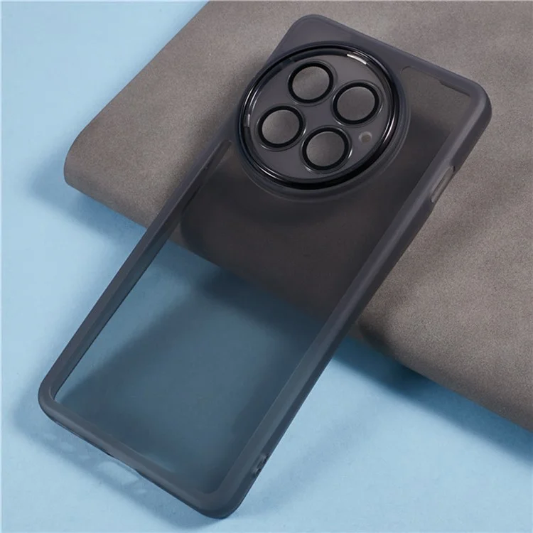 Étui WANLONFENG DKSM Series pour OnePlus 13 en TPU avec cadre électroplaqué et verre trempé - Noir transparent