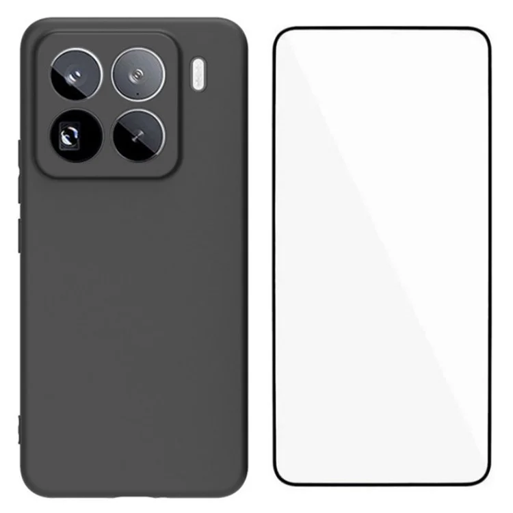 Funda de TPU de la serie MS de WANLONFENG para Xiaomi 15 Pro con cubierta trasera mate y cristal templado