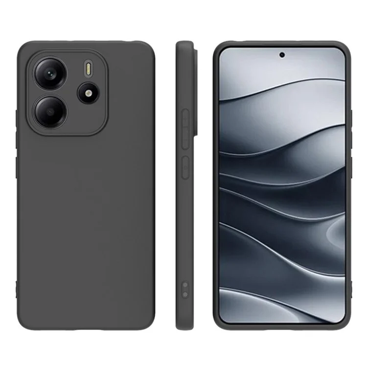 Capa de TPU com vidro temperado da série MS da WANLONFENG para o Xiaomi Redmi Note 14 4G, com acabamento fosco na parte traseira.