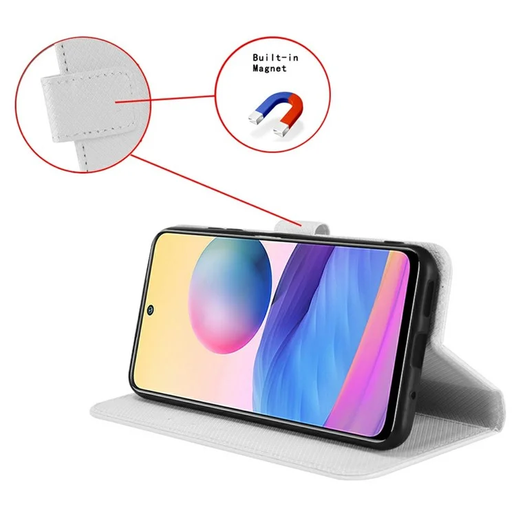Для Realme GT 7 Pro 5G чехол из искусственной кожи с текстурой алмаза, чехол-бумажник - белый