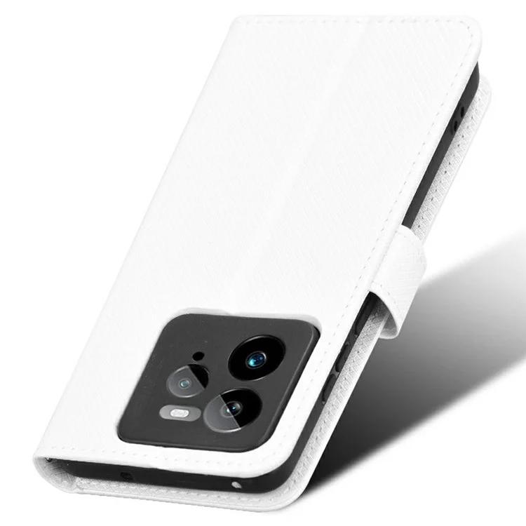 Для Realme GT 7 Pro 5G чехол из искусственной кожи с текстурой алмаза, чехол-бумажник - белый