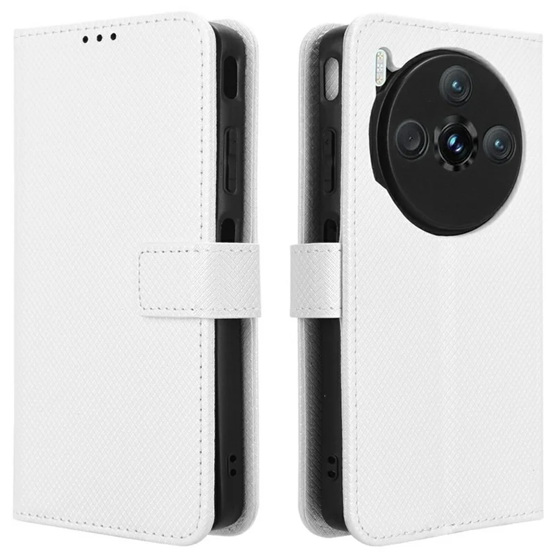 For ZTE nubia Z60S Pro 5G Case PU Leather Diamond Texture Wallet Phone Cover - White