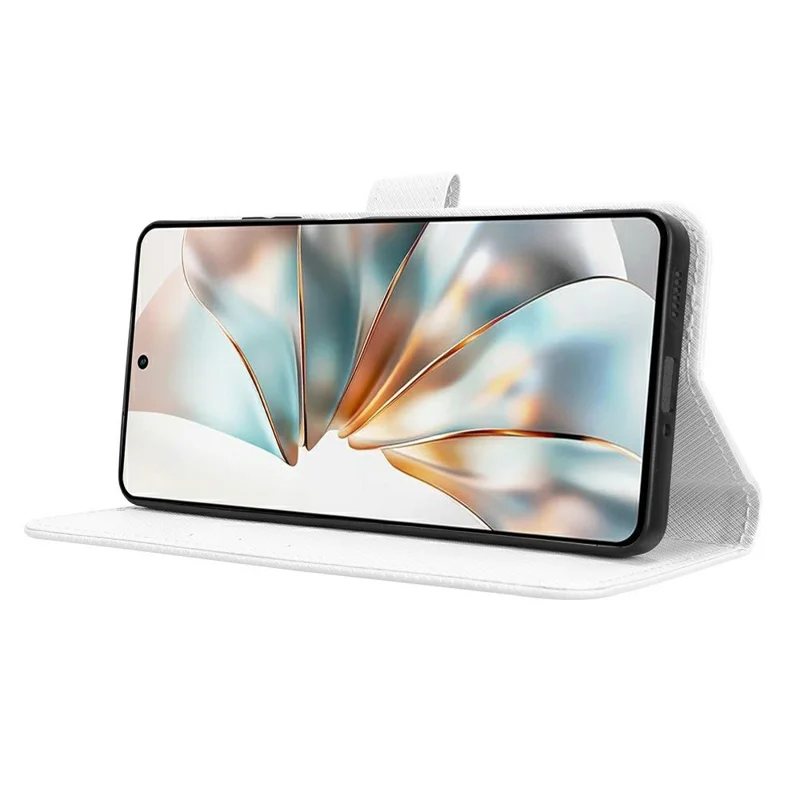 For ZTE nubia Z60S Pro 5G Case PU Leather Diamond Texture Wallet Phone Cover - White