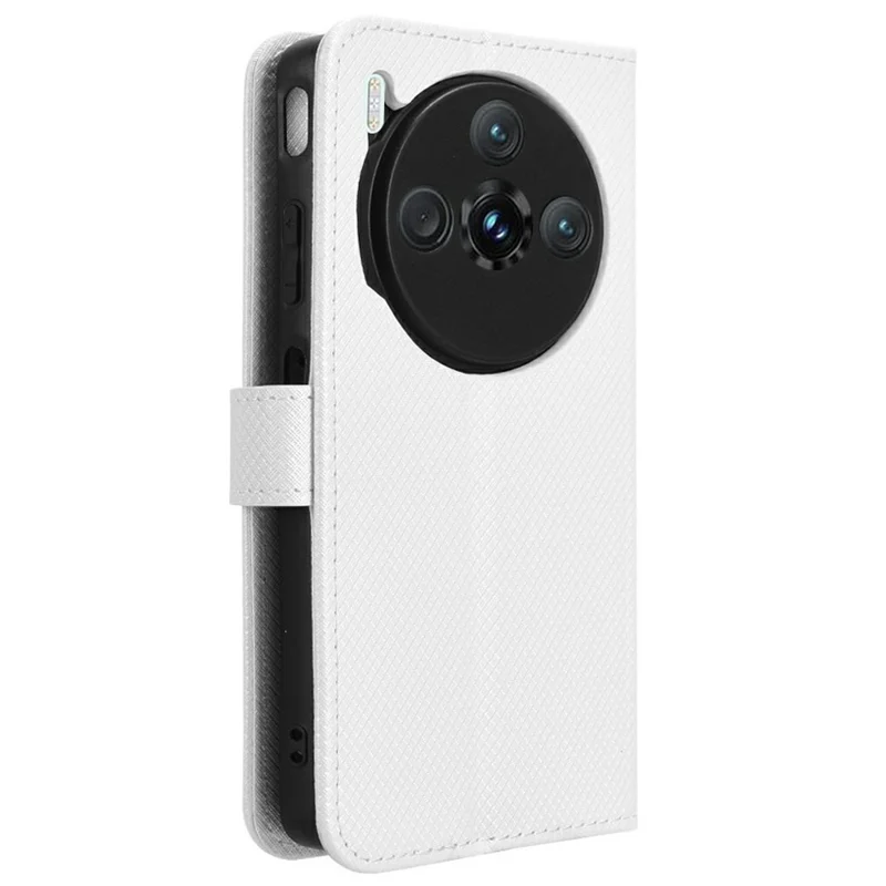 For ZTE nubia Z60S Pro 5G Case PU Leather Diamond Texture Wallet Phone Cover - White