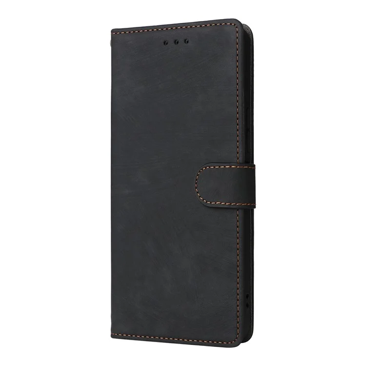For BLU G64 Wallet Case RFID Blocking PU Leather Cover Stand View - Black