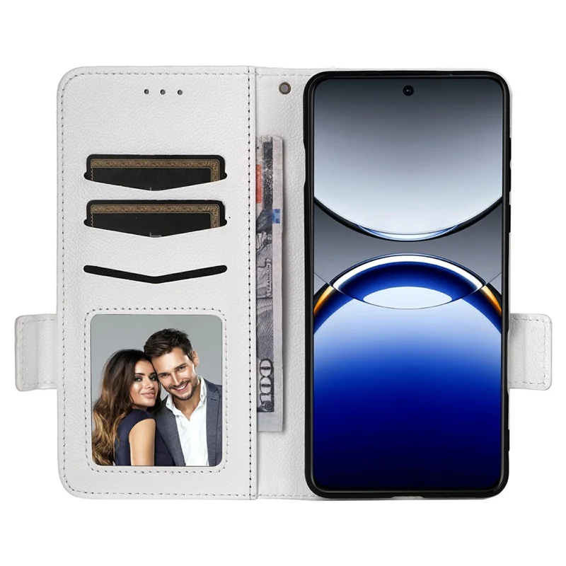 Für Oppo Find X8 Pro 5G-Hülle, Litchi-Struktur, PU-Leder-Geldbörse, Flip-Handyhülle - Weiß