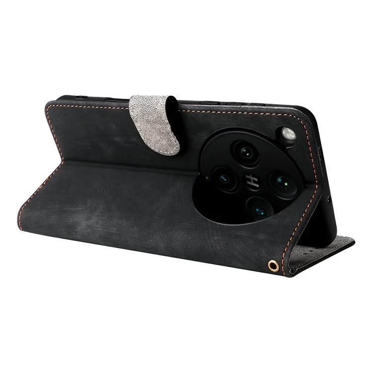 Für Oppo Find X8 Pro 5G Wallet Case RFID-blockierender PU-Leder-Ständer-Cover - Schwarz