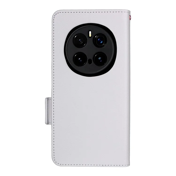 Funda para Honor Magic7 Pro 5G con textura de litchi, de piel PU y tapa con cartera - Blanco