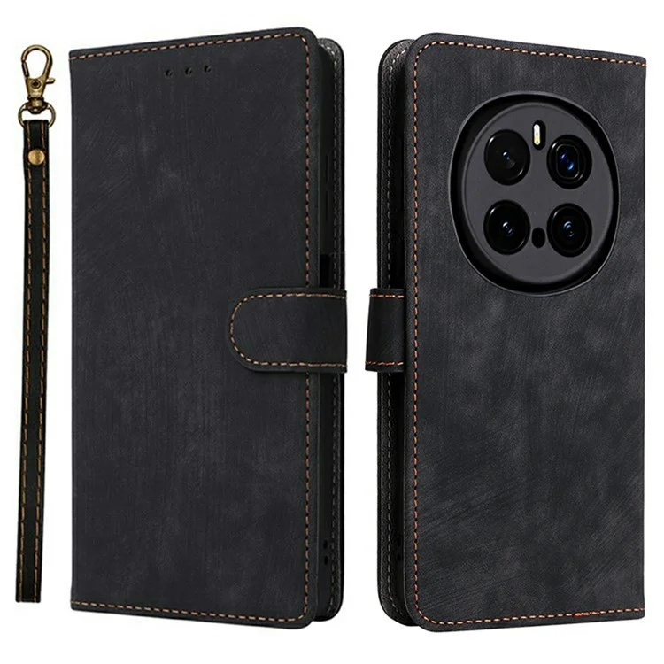 For Honor Magic7 Pro 5G Wallet Case RFID Blocking PU Leather Cover Stand View - Nero