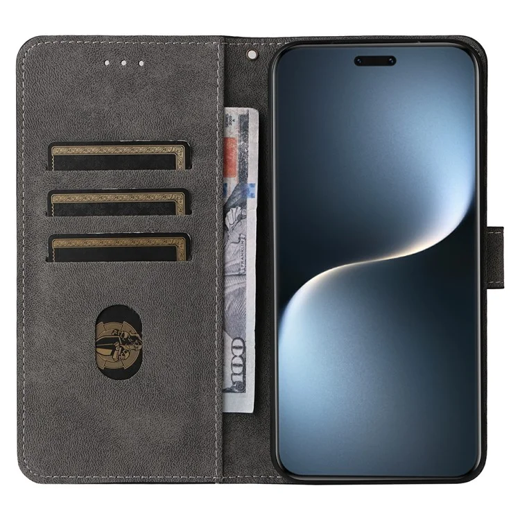 For Honor Magic7 Pro 5G Wallet Case RFID Blocking PU Leather Cover Stand View - Nero