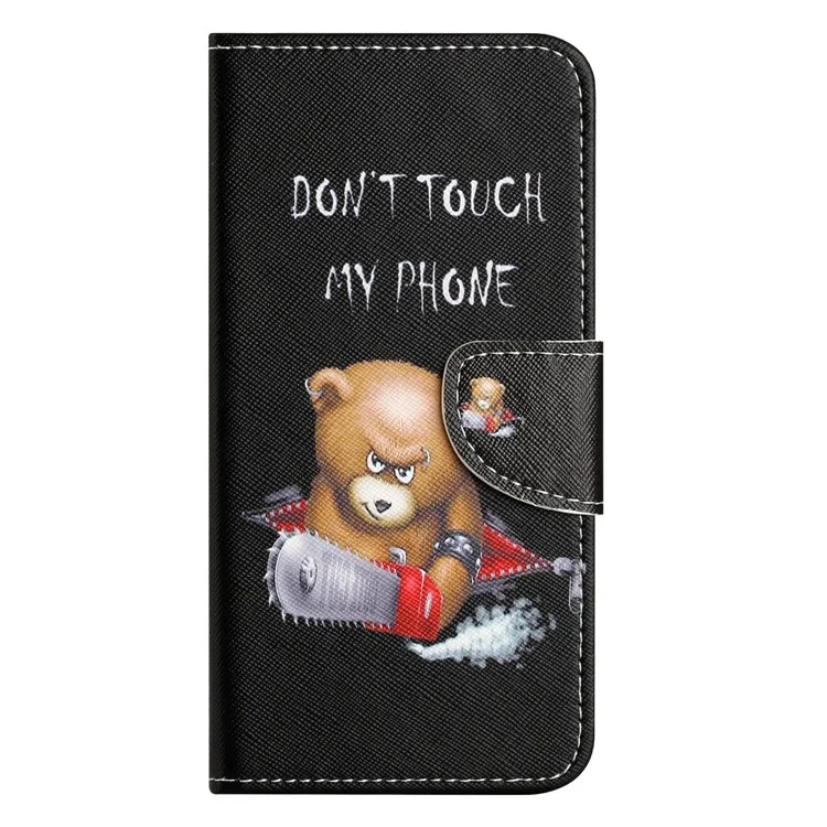 For Samsung Galaxy A26 5G Leather Case Pattern Printing Cross Texture Phone Cover - Bear