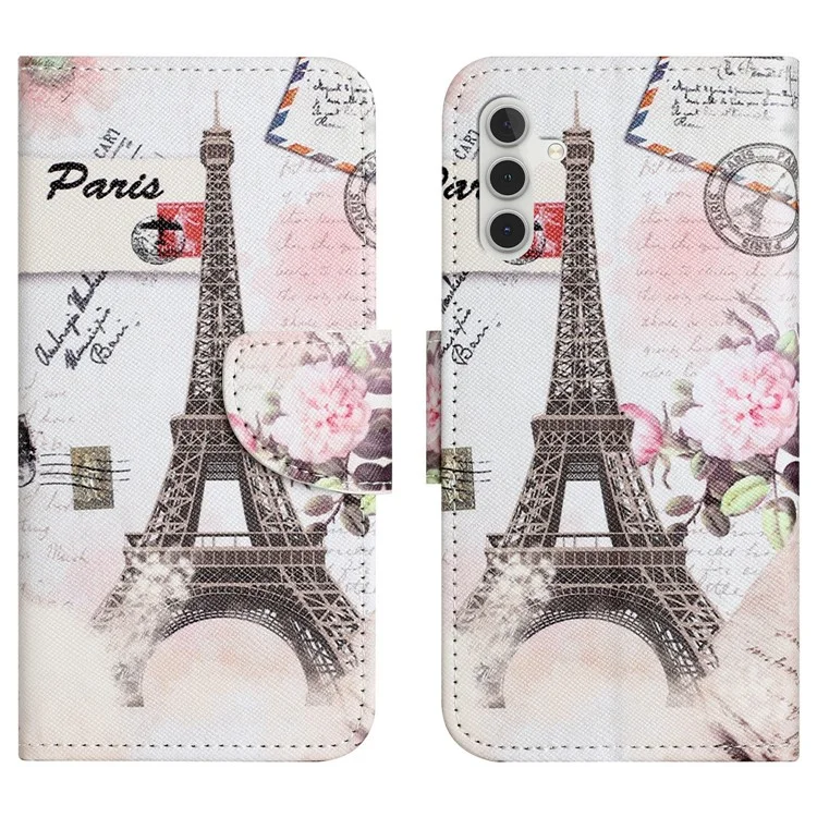 For Samsung Galaxy A26 5G Leather Case Pattern Printing Cross Texture Phone Cover - Tower