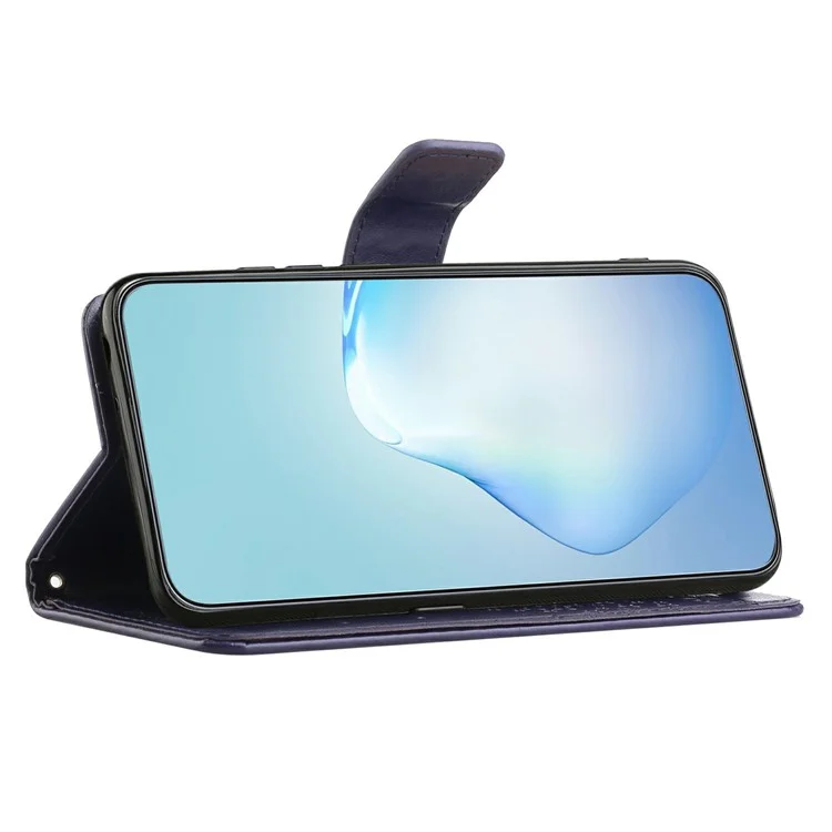 Für Samsung Galaxy A26 5G Hülle PU-Leder Eule Baum geprägt Brieftasche Handyhülle - Dunkelviolett