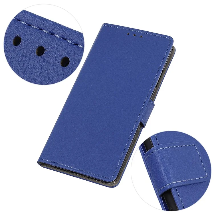 Capa para Motorola Moto G75 5G em couro PU com suporte e carteira - Azul