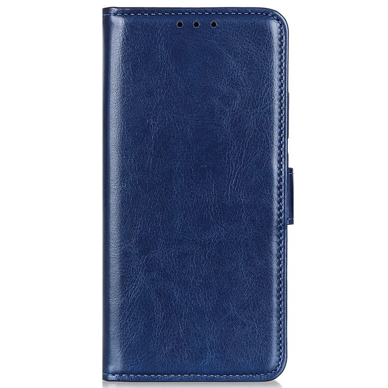 Capa para Motorola Moto G75 5G, textura de cavalo louco, capa de couro PU com suporte para celular - Azul