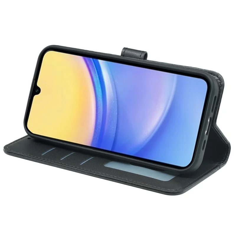 For Samsung Galaxy A36 5G / A56 5G Wallet Case Magnetic Snap Leather Phone Cover with Strap - Black