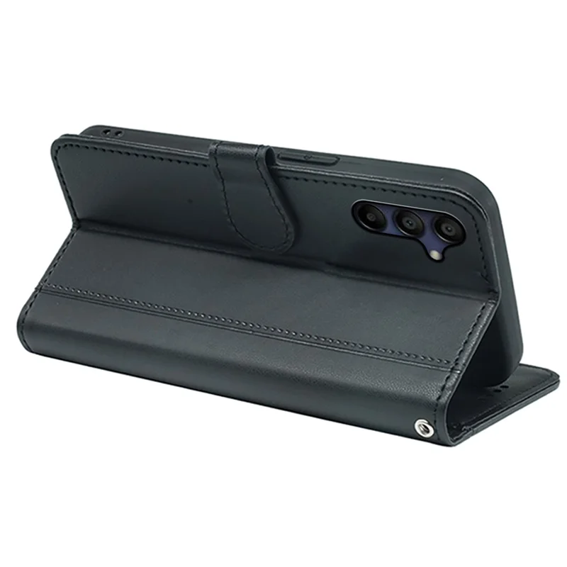 For Samsung Galaxy A36 5G / A56 5G Wallet Case Magnetic Snap Leather Phone Cover with Strap - Black