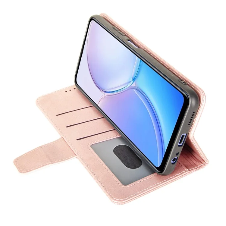 IDEWEI Custodia in pelle con portafoglio e supporto per Samsung Galaxy A56 - Texture vitello - Rosa