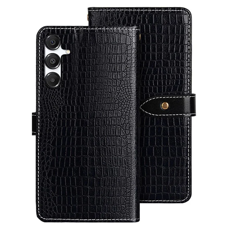 IDEWEI Custodia per Samsung Galaxy A36 5G, texture coccodrillo in pelle PU, cover flip per telefono - Nero