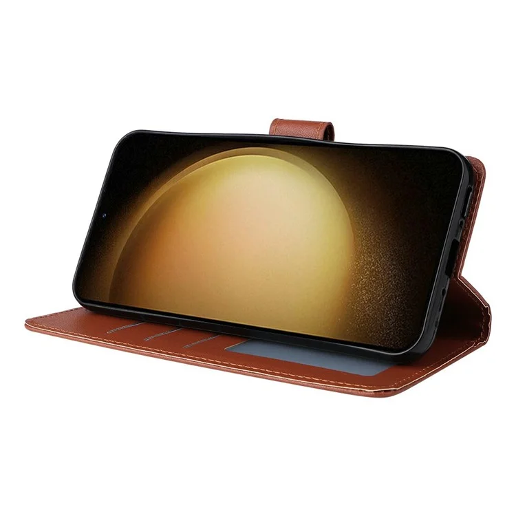 Per Samsung Galaxy S25+ / S24+ Custodia Wallet Stand View Custodia in pelle PU - Marrone