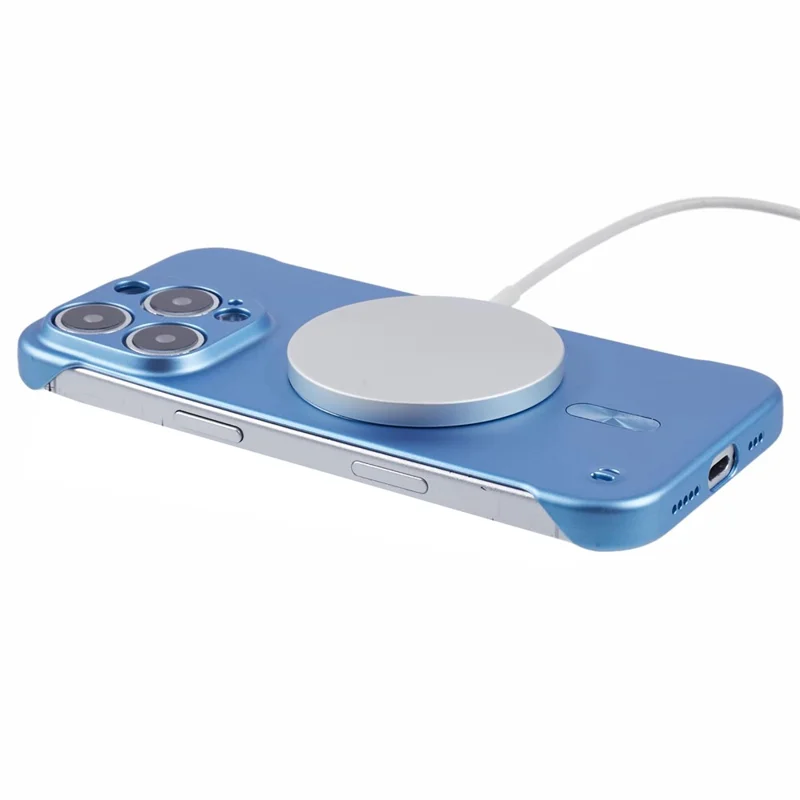 For iPhone 15 Pro Case Compatible with MagSafe Hard PC Frameless Phone Cover - Blue