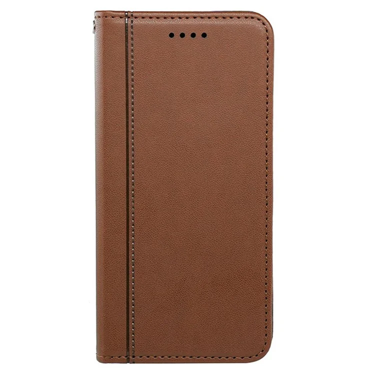For Samsung Galaxy A26 5G Wallet Case Magnetic Snap Leather Phone Cover with Strap - Brown