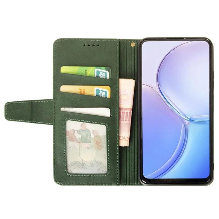 Custodia in pelle per Samsung Galaxy A26 5G di IDEWEI, cover a portafoglio con supporto, texture vitello - Verde