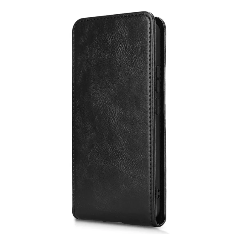 For Realme GT 7 Pro 5G Case with Card Slot Magnetic Vertical Flip Leather Phone Cover - Black