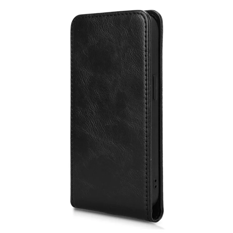 Xiaomi 15 hylster med kortplads, magnetisk vertikal flip læderet hylster - Sort