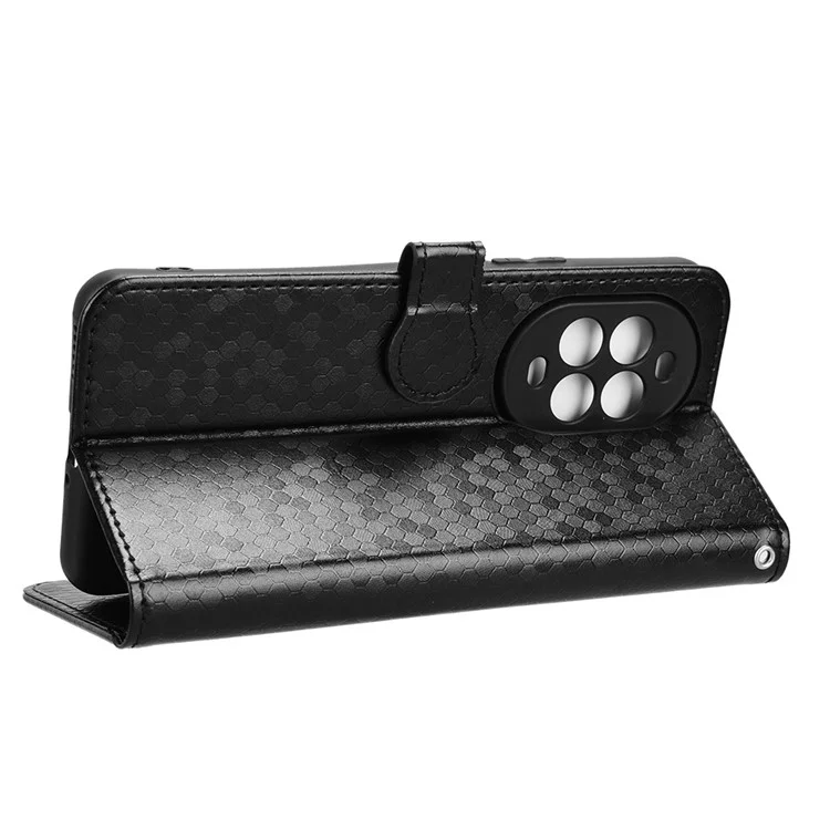 Für Huawei nova 13 Pro 5G Brieftasche Hülle Punktmuster Prägung PU Leder Handyhülle - Schwarz