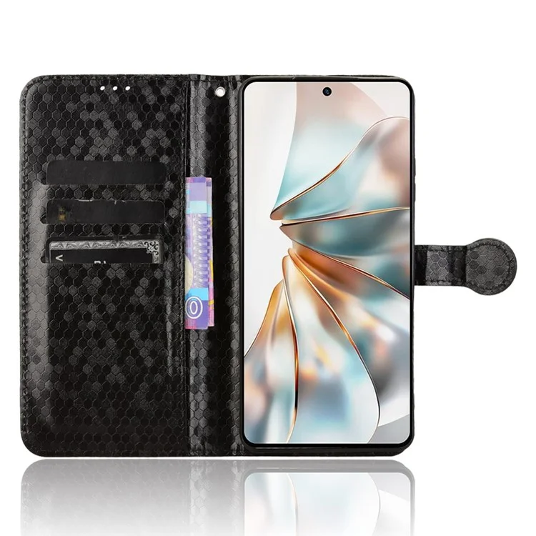 Funda de cuero con estampado de puntos para ZTE nubia Z60S Pro 5G - Negro