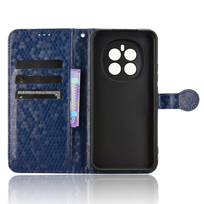 Portemonnee Hoesje voor Honor Magic7 5G met Stipjespatroon, PU Leren Telefoonhoes - Donkerblauw