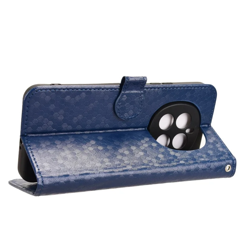 Portemonnee Hoesje voor Honor Magic7 5G met Stipjespatroon, PU Leren Telefoonhoes - Donkerblauw
