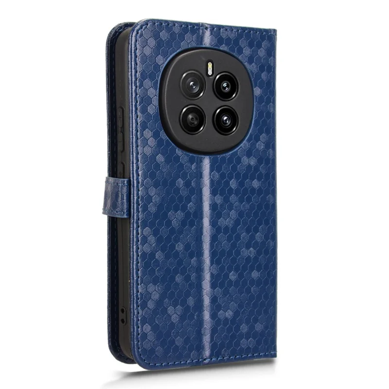 Portemonnee Hoesje voor Honor Magic7 5G met Stipjespatroon, PU Leren Telefoonhoes - Donkerblauw