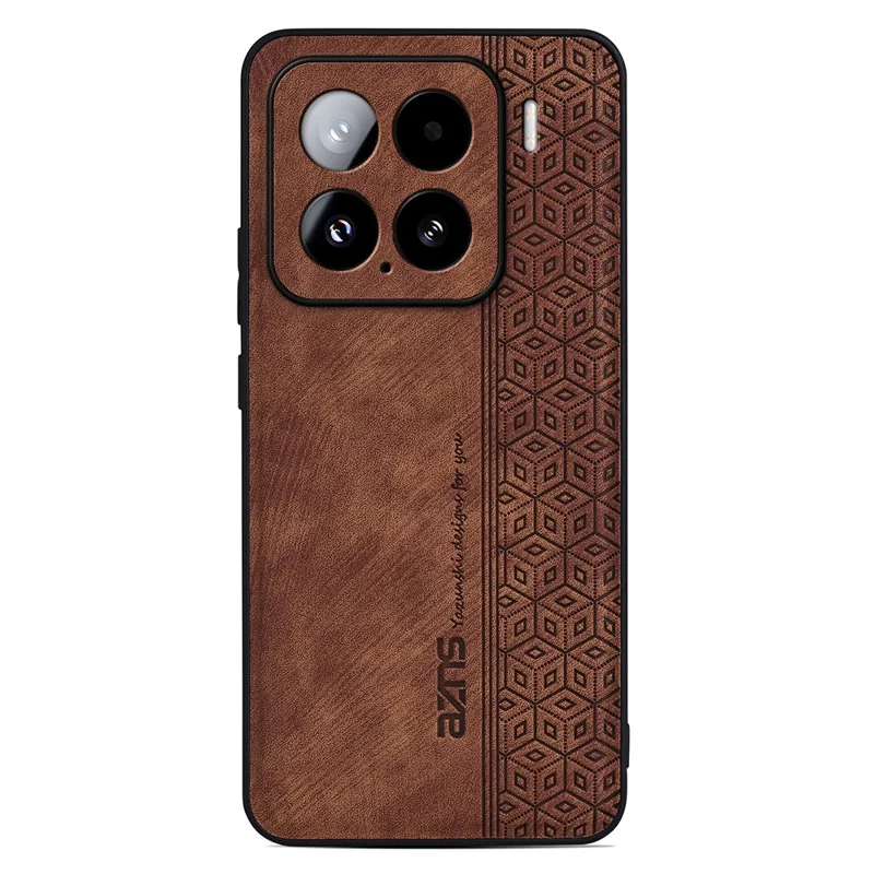 AZNS For Xiaomi 15 Case Protective PU Leather Covered TPU Phone Shell - Brown