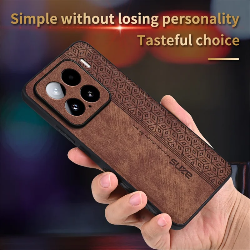 AZNS For Xiaomi 15 Case Protective PU Leather Covered TPU Phone Shell - Brown
