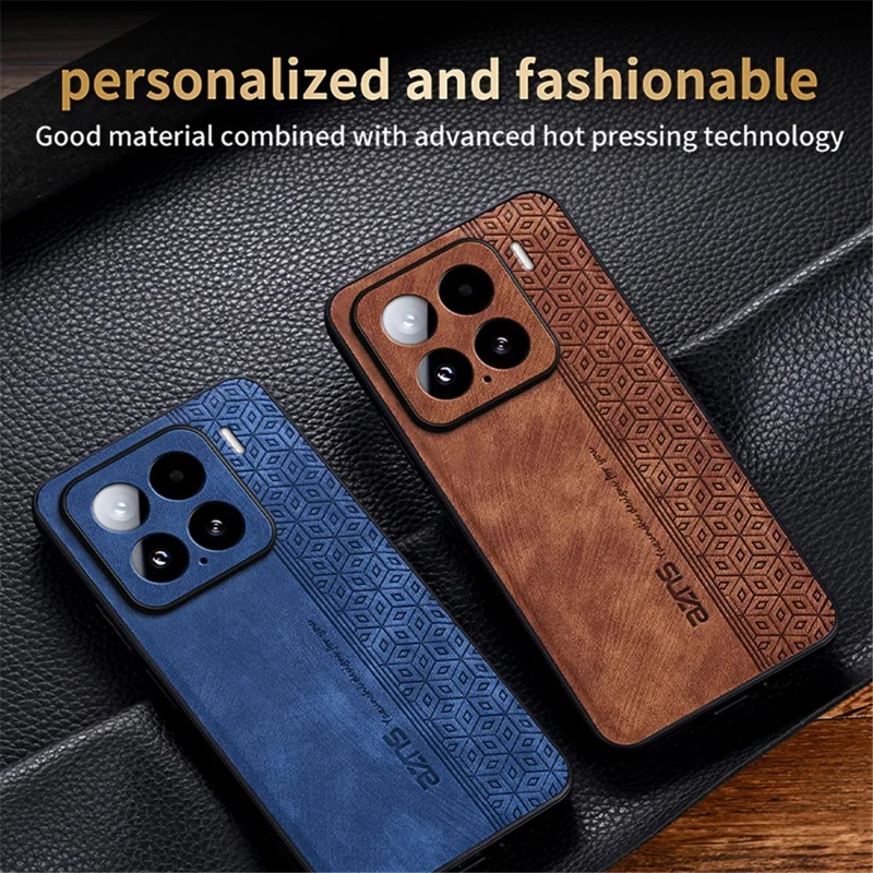 AZNS For Xiaomi 15 Case Protective PU Leather Covered TPU Phone Shell - Brown