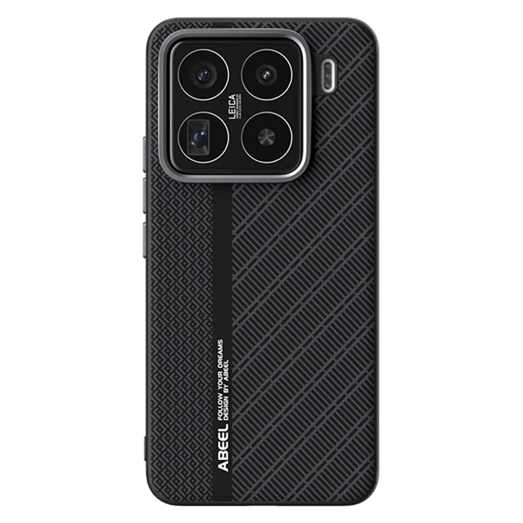 Custodia per Xiaomi 15 Pro ABEEL in PC + TPU + lega di alluminio + pelle PU compatibile con MagSafe - Texture 3