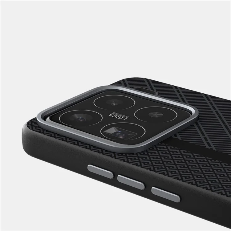 Custodia per Xiaomi 15 Pro ABEEL in PC + TPU + lega di alluminio + pelle PU compatibile con MagSafe - Texture 3