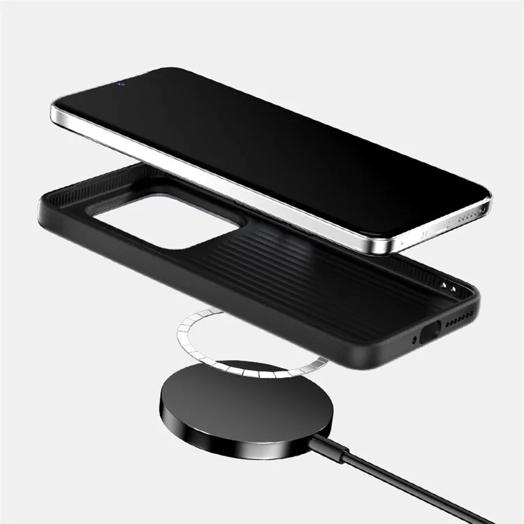 Custodia per Xiaomi 15 Pro ABEEL in PC + TPU + lega di alluminio + pelle PU compatibile con MagSafe - Texture 3