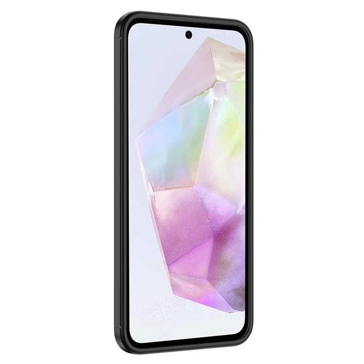 Étui pour Samsung Galaxy A36 5G, texture de litchi TPU flexible, noir