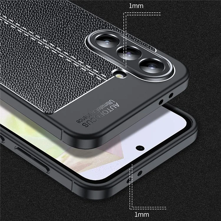 Étui pour Samsung Galaxy A36 5G, texture de litchi TPU flexible, noir