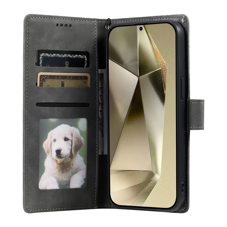 Estilo 018 para Samsung Galaxy A16 5G / 4G Funda Piel Cartera con Estampado Totem - Gris