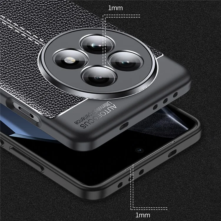 For OnePlus 13 Case Litchi Texture TPU Flexible Phone Cover, Black
