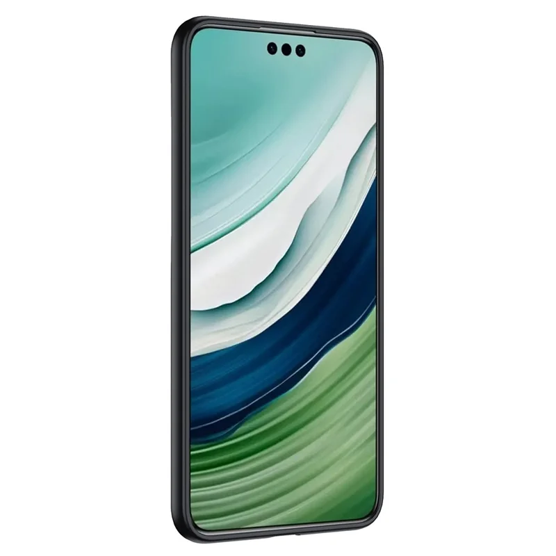 Coque pour Huawei Mate 70, texture de litchi en TPU flexible, noire