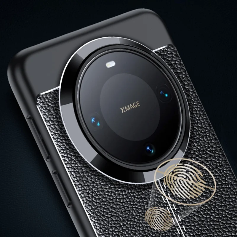 Coque pour Huawei Mate 70, texture de litchi en TPU flexible, noire