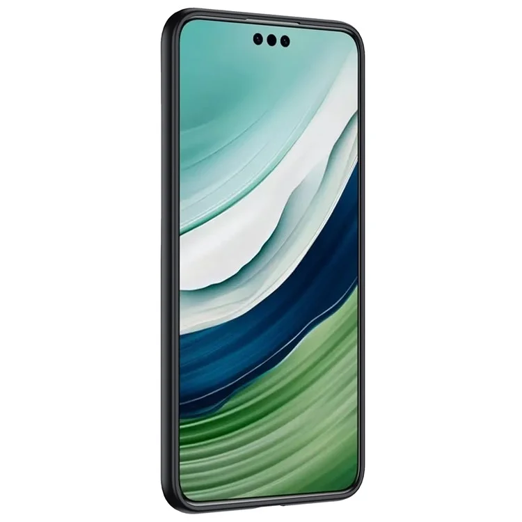 Coque pour Huawei Mate 70 Pro, texture de litchi en TPU souple, noire